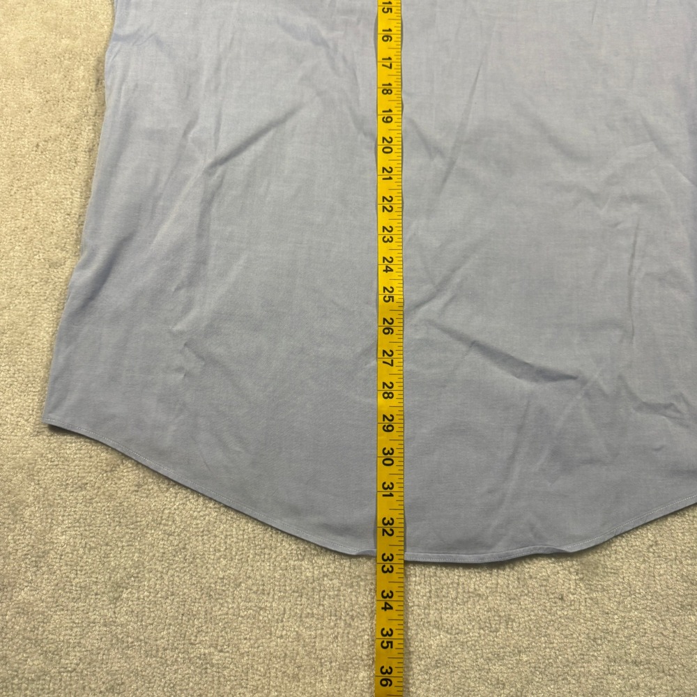 Nordstrom Dress Shirt Mens 16-34 Blue Classic Pinpoint Oxford Button Down Cotton - Picture 6 of 7